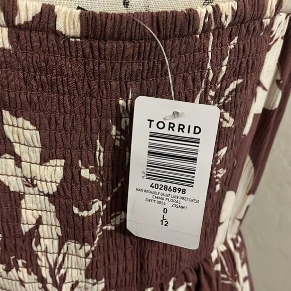Torrid Emma Floral Gauze Lace Insert Maxi Dress Summer Spring Vacation Resort - Picture 13 of 14